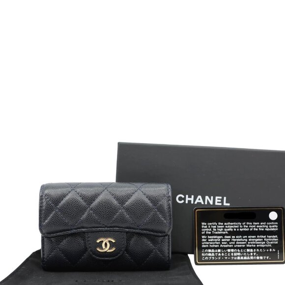 Chanel Classic Flap Quilted Caviar Leather Card Holder Wallet Black - Picture 3 of 12